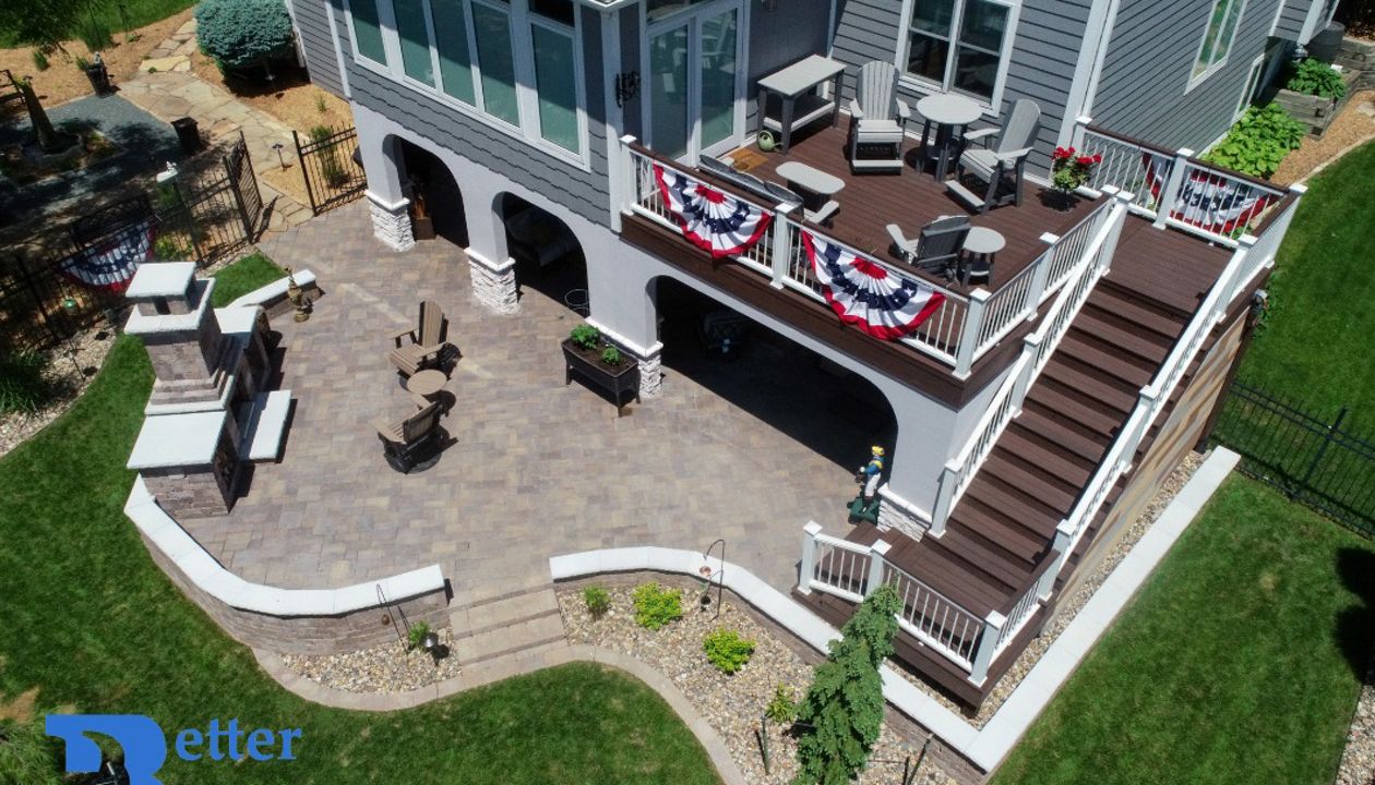 Trex Transcend decking and railing with Rain Escape - Better Builders of Iowa - Deck project in West Des Moines, IA