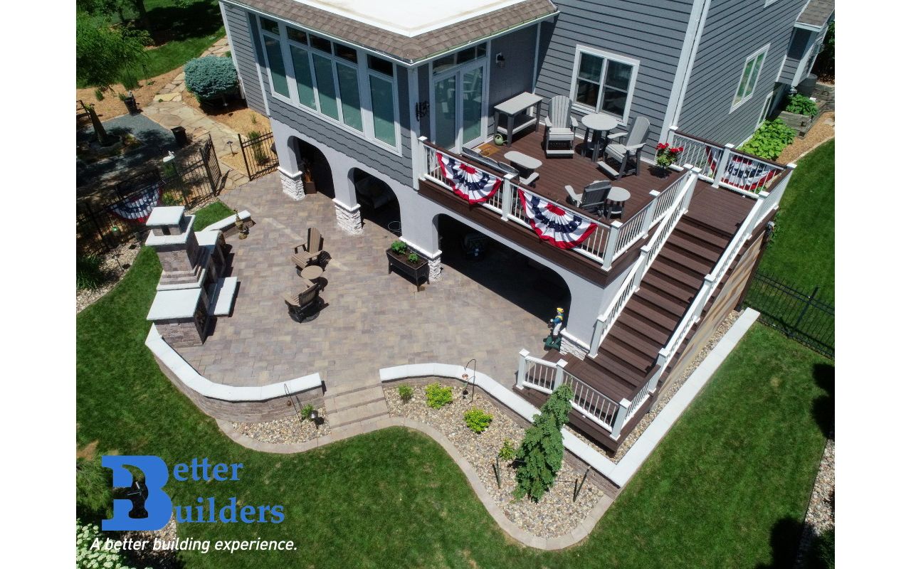 Trex Transcend decking and railing with Rain Escape - Better Builders of Iowa - Deck project in West Des Moines, IA