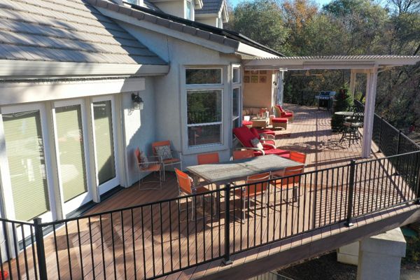 Trex Tiki Torch decking with timber frame