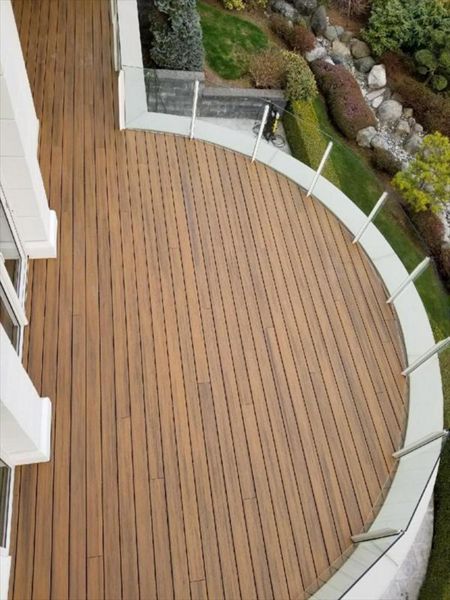 Trex curved composite deck, Lower Mainland BC
