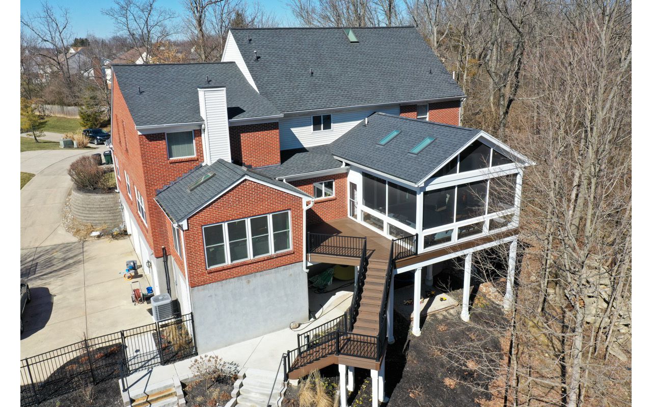2021 Trex deck, railing and 3-season room in Loveland Ohio