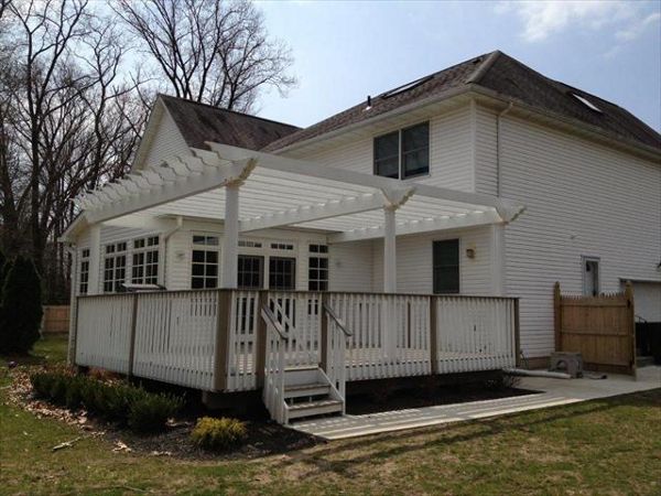 Gravel Path / rail stained wood