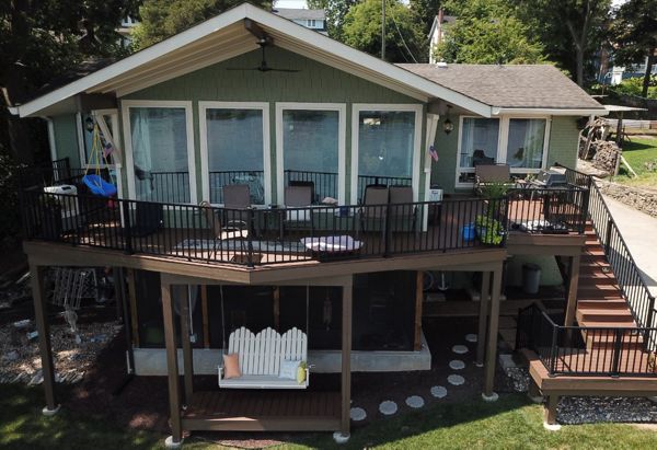 Trex RainEscape was installed to protect the areas under the deck from water