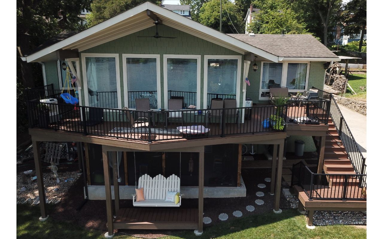 Trex RainEscape was installed to protect the areas under the deck from water