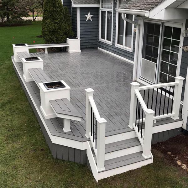 Trex Select Pebble Grey with Flower boxes