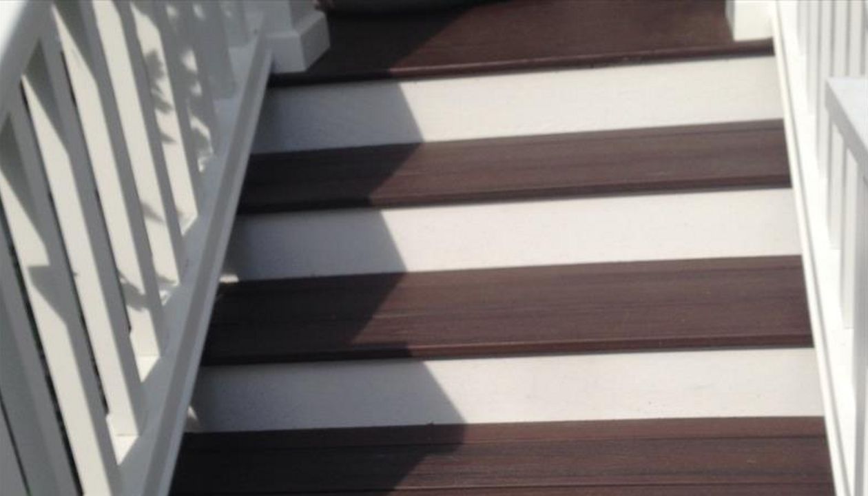 Downtown Northville, Trex Transcend Tropical, Color is Lava Rock