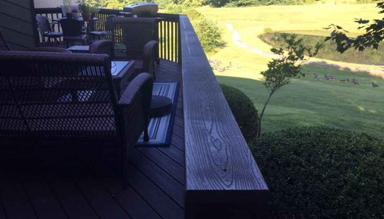 Image relaxing after a long work week with this view & the beverage of your choice on the Trex Transcend top railing!