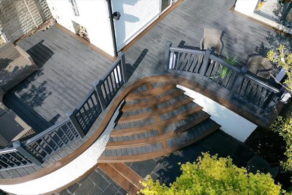 Trex Enhance Naturals Calm Water field with Trex Transcend boarder Spiced Rum fitted at Carmarthen .