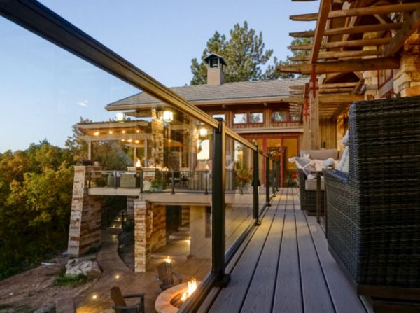 Trex Transcend Rope Swing with Signature Glass railing Castle Pines CO