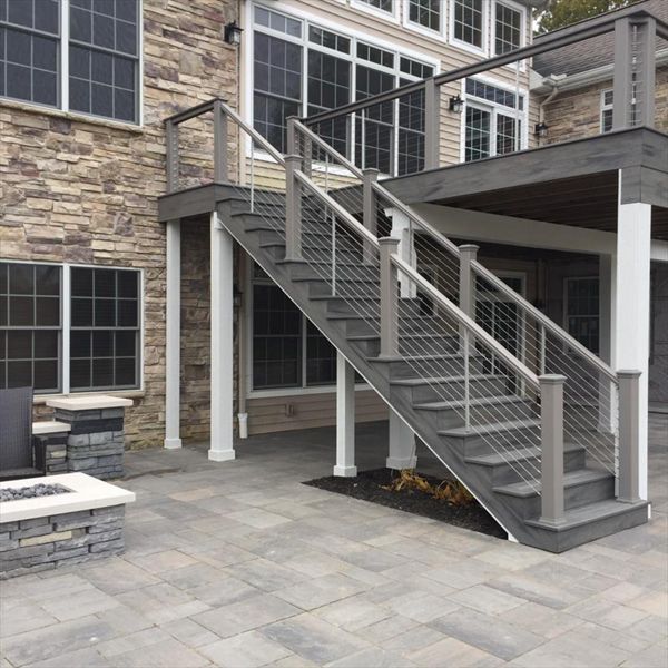 Transcend Tropical Island Mist Decking, Railing Posts &amp;amp; Cocktail Railing.