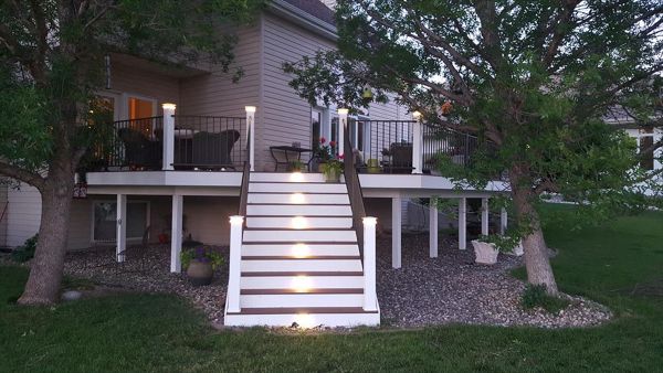 Build Right, Inc. Trex Decking Stairway with Lighting in Fargo/Moorhead Area