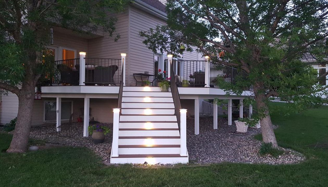 Build Right, Inc. Trex Decking Stairway with Lighting in Fargo/Moorhead Area