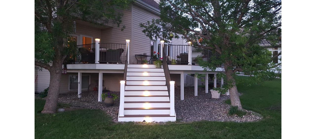 Build Right, Inc. Trex Decking Stairway with Lighting in Fargo/Moorhead Area