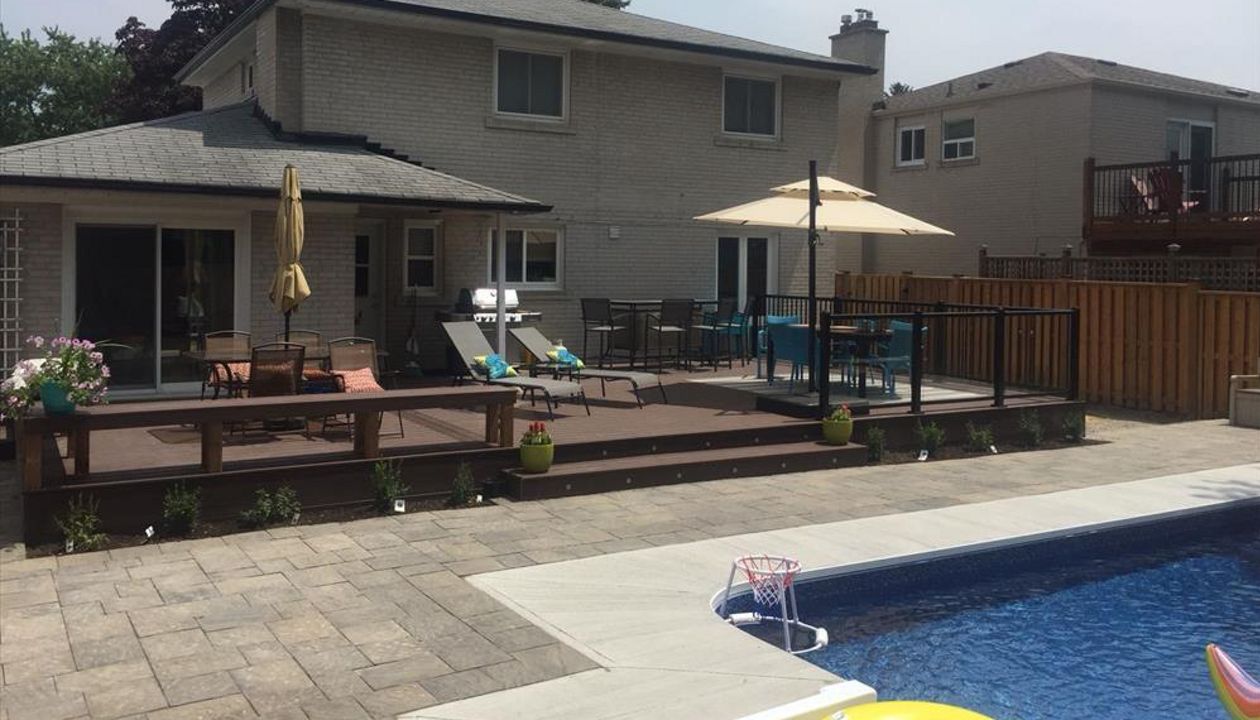 Trex Transcend LAVA ROCK steps stone bench Toronto Vaughan Thornhill North York