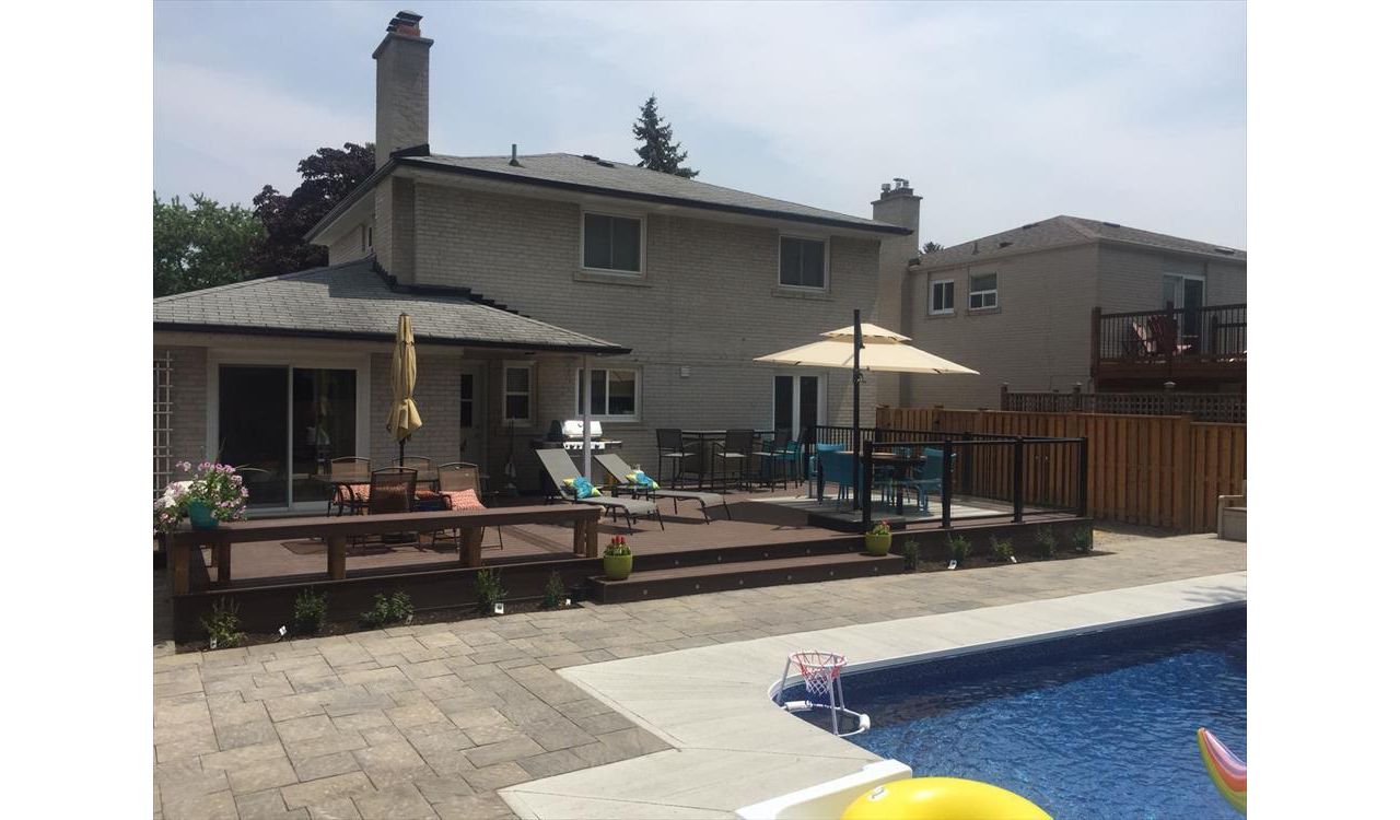 Trex Transcend LAVA ROCK steps stone bench Toronto Vaughan Thornhill North York