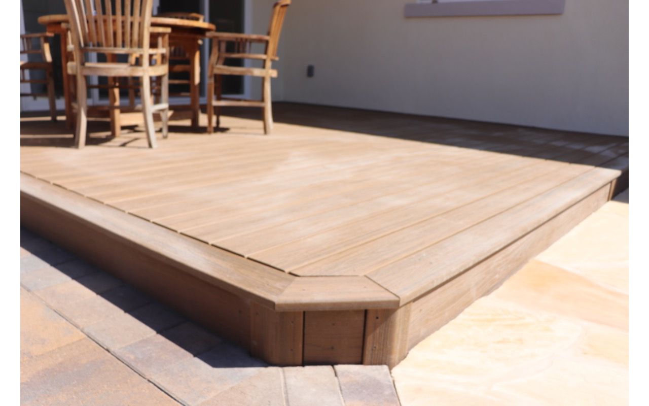 Back porch remodel with a new trex deck