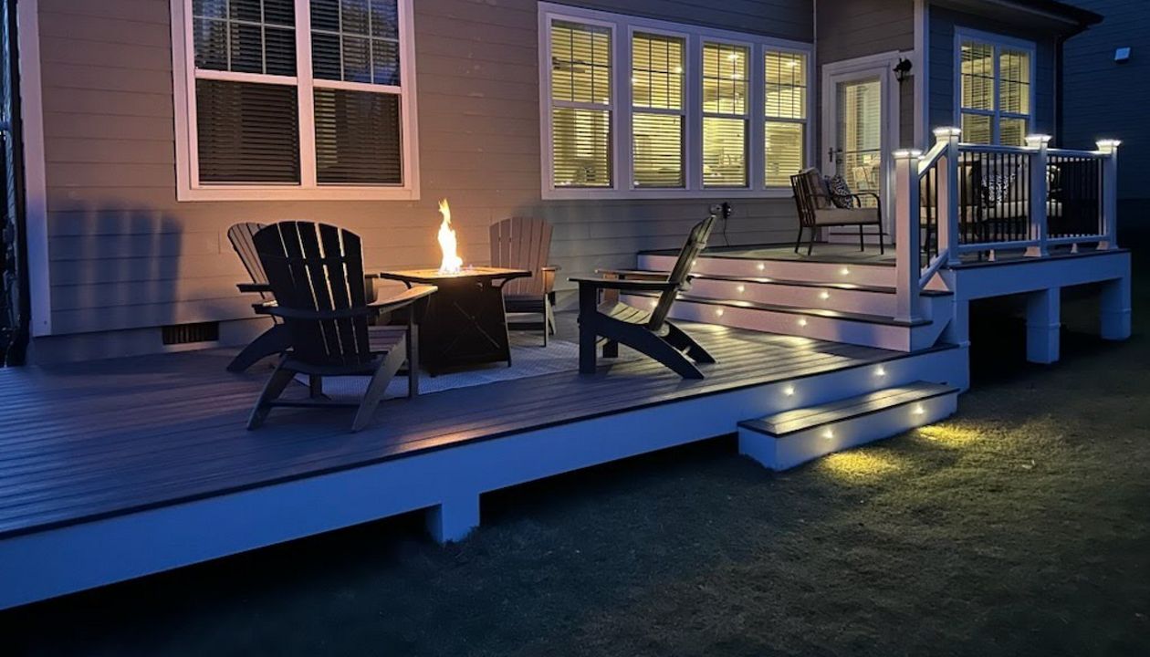 Beautiful Glow At Night, Trex Low Voltage Lighting Deck Lighting, Holly Springs NC