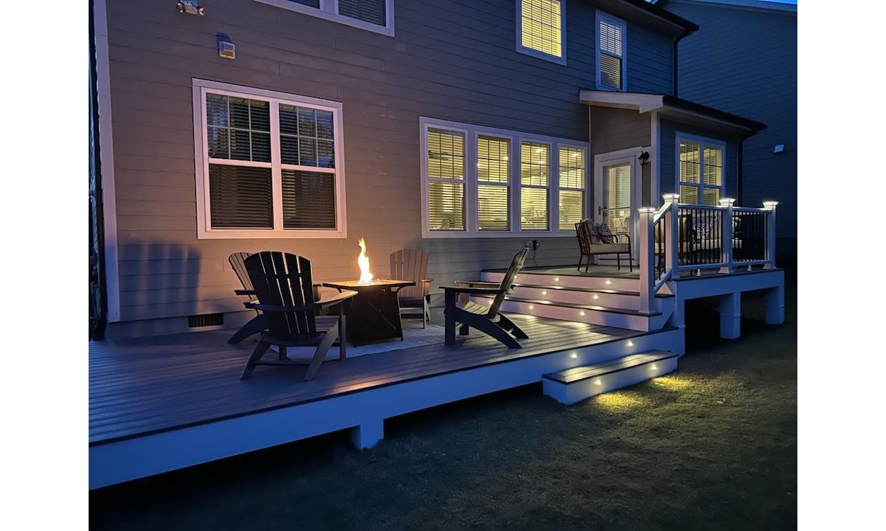 Beautiful Glow At Night, Trex Low Voltage Lighting Deck Lighting, Holly Springs NC