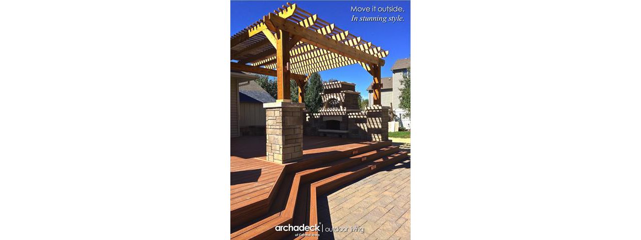 Trex Transcends Tiki Torch Deck, Pergola, West Des Moines