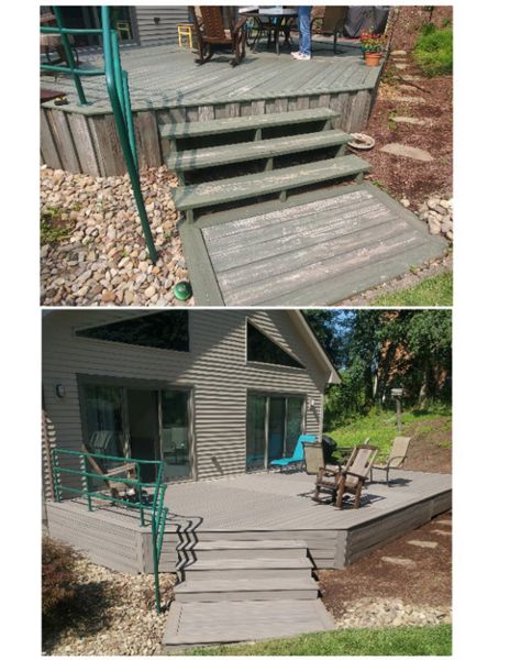 Before and After Trex Enhance Naturals Rocky Harbor