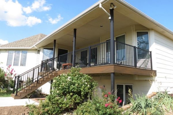 Trex Transcend Spiced Rum Decking w/ Signature Railing and 4x4 Galvanized Structural Posts