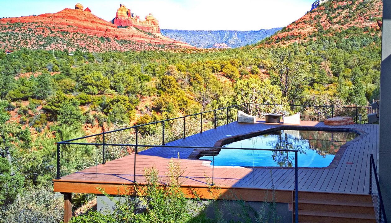 Sedona - "Okracoke" pool deck with cable rail