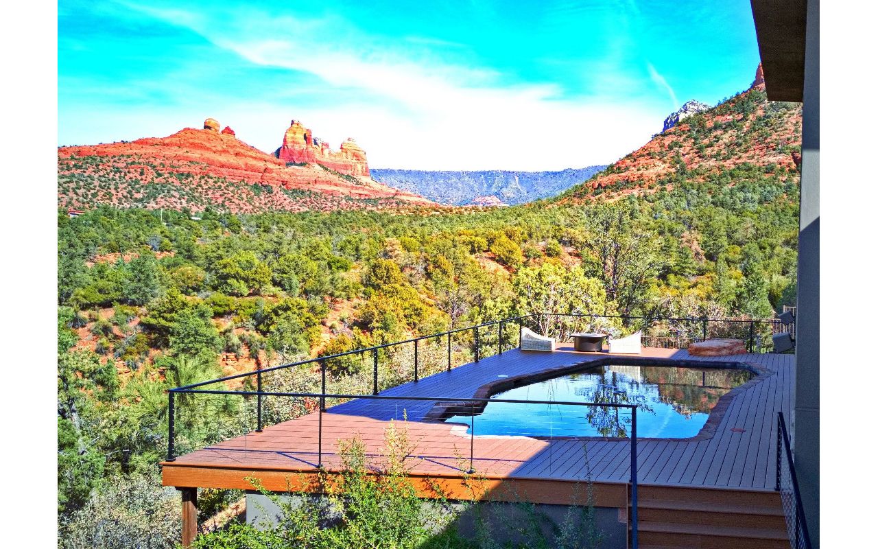 Sedona - "Okracoke" pool deck with cable rail