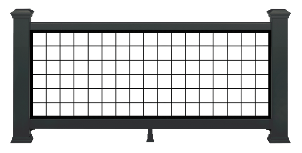 outline of select mesh railing in black