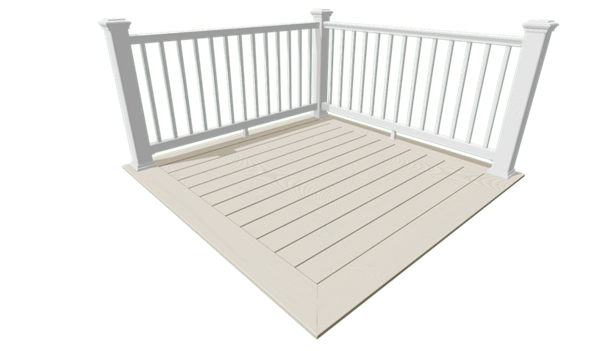 Trex Select T-Rail in White with Trex Transcend decking in Biscayne.
