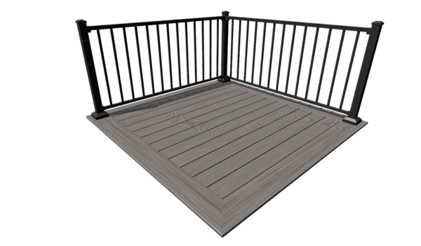 Trex Signature Aluminum Railing with Trex Transcend decking in Island Mist