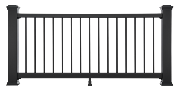 outline of enhance composite railing in black