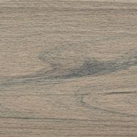 A single light gray wood plank is shown with a prominent natural grain pattern running horizontally. The surface features subtle variations in tone, with streaks of darker gray and beige. The texture and color suggest a modern, neutral style suitable for flooring or wall paneling. No visible text, numbers, or logos are present.