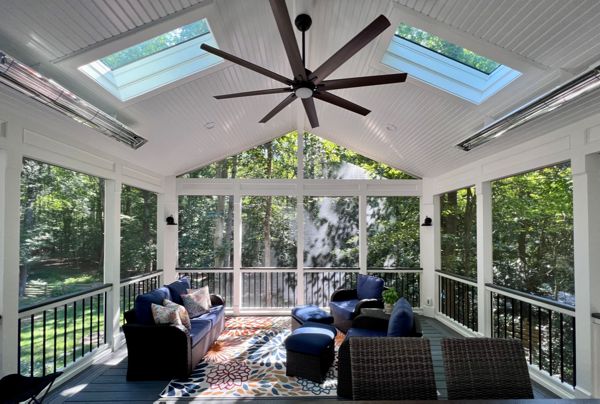 Trex Transcend Screened Porch w/ Skylights & Heaters