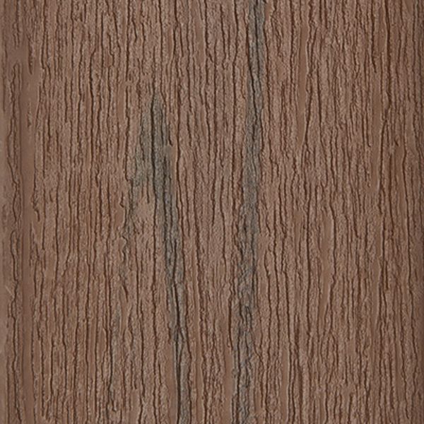 This image features a detailed close-up of a brown wood grain texture. The surface displays natural-looking vertical lines and grooves, simulating the appearance of real wood. The color palette consists of warm brown tones with subtle variations, creating a realistic and organic feel. No visible text, numbers, or identifiable brands are present in the image.