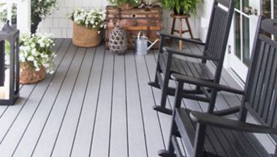 front porch deck with two chairs