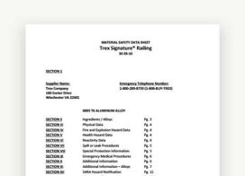 Trex Select® Railing Products Data Report
