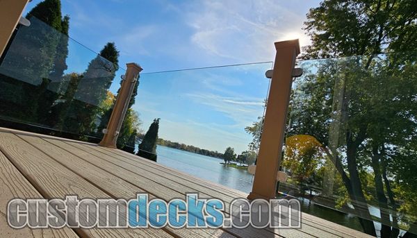 Transcends Rope Swing Decking with 1/2" Framless glass railing