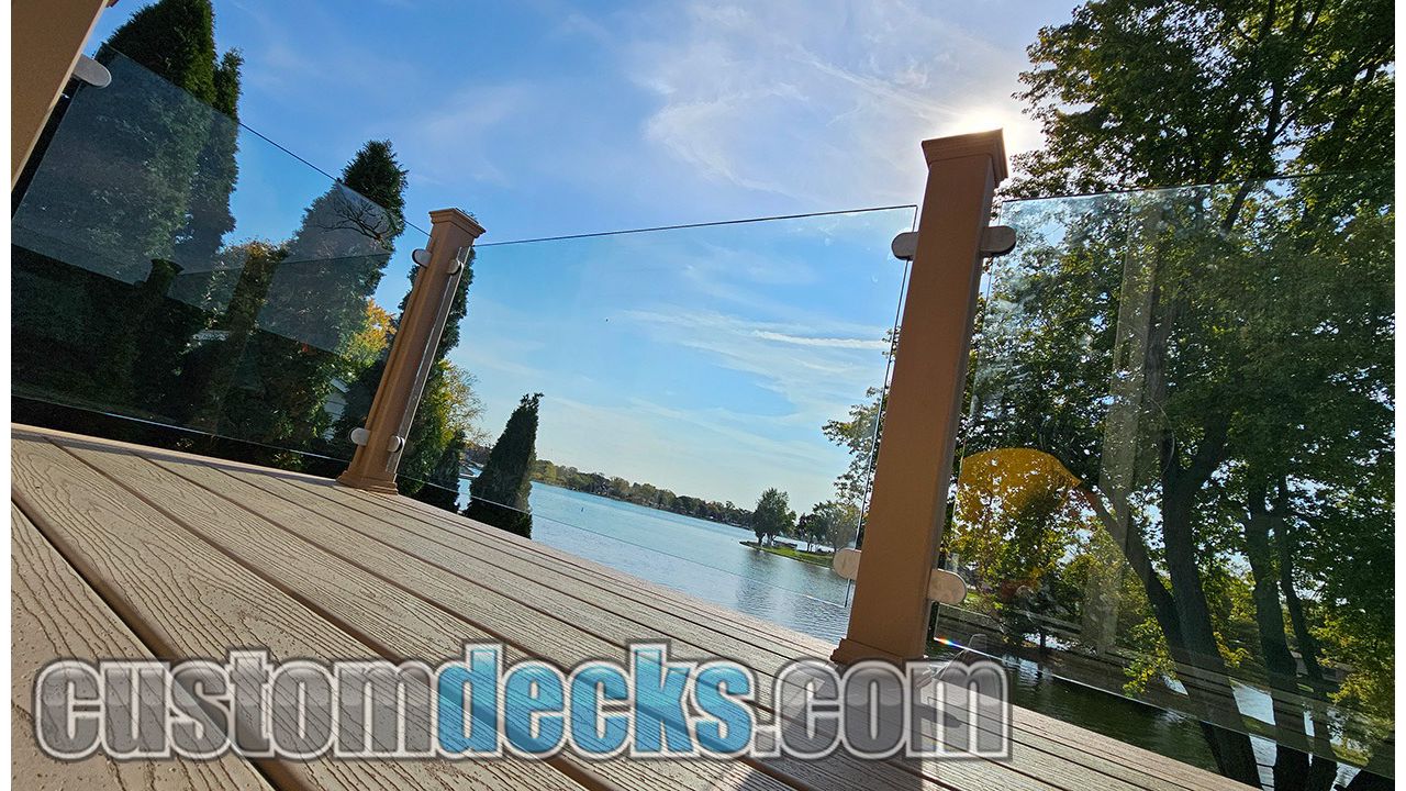 Transcends Rope Swing Decking with 1/2" Framless glass railing