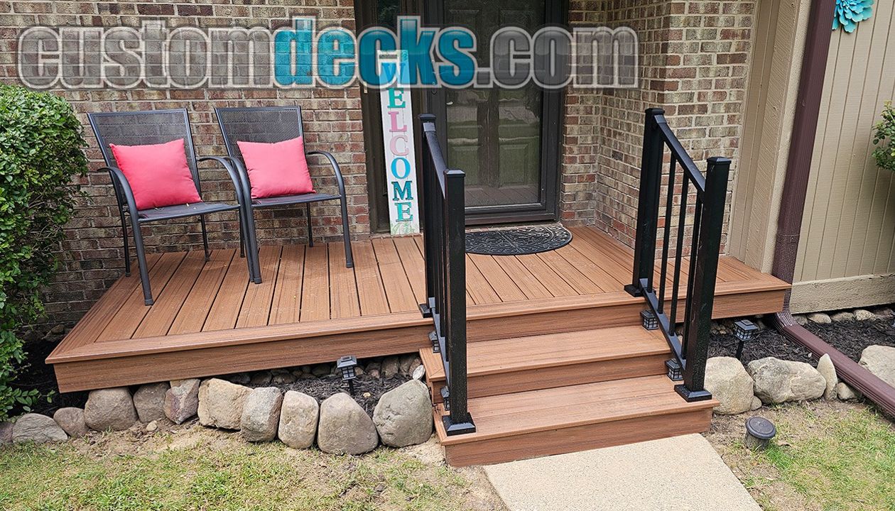 Transcends Tiki Torch decking with Signature aluminum rails.