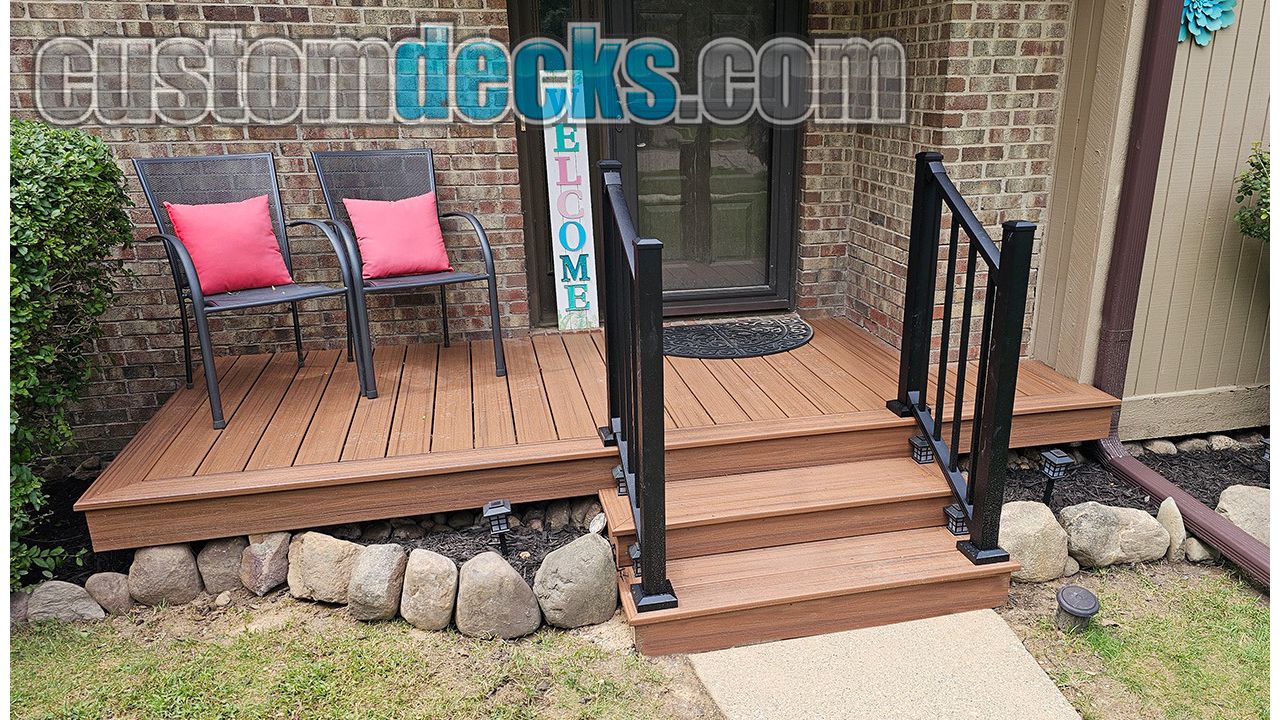 Transcends Tiki Torch decking with Signature aluminum rails.
