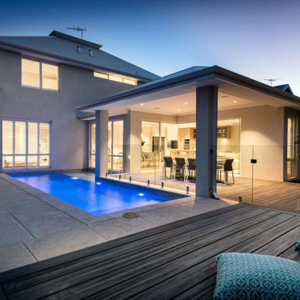 Pool with Island Mist Trex decking.