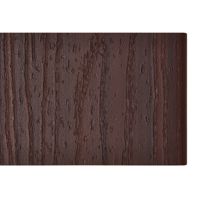 A rectangular panel featuring a dark brown wood texture is shown against a white background. The surface displays prominent vertical grain patterns and a slightly rough finish, evoking the look of natural wood. No visible text, numbers, or branding are present on the panel. The image focuses on the material's texture and color, suitable for design or architectural references.