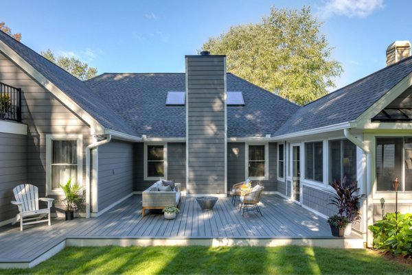 Backyard deck with furniture