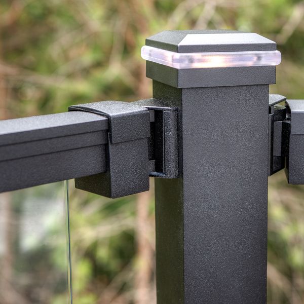 Solar lights for store aluminum railing