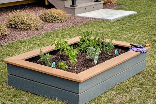 Image of Raised garden bed made from composite lumber
