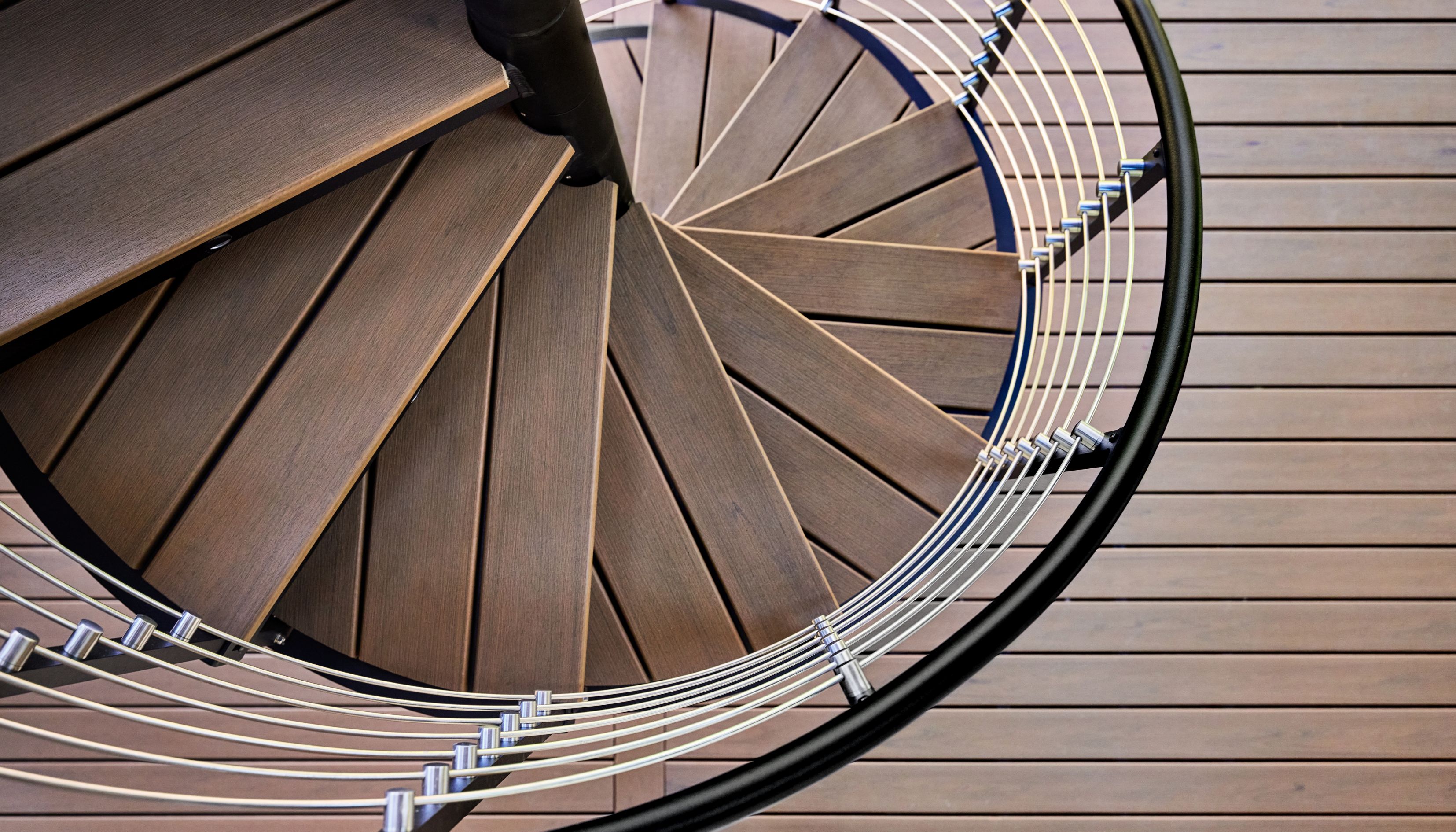 Trex Spiral Stairs Custom Home Magazine Products Outdoor Rooms